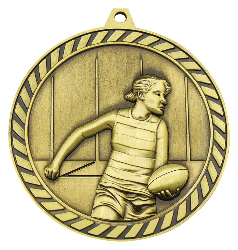 MMV687G Venture Aussie Rules Female Gold Medal 60mm