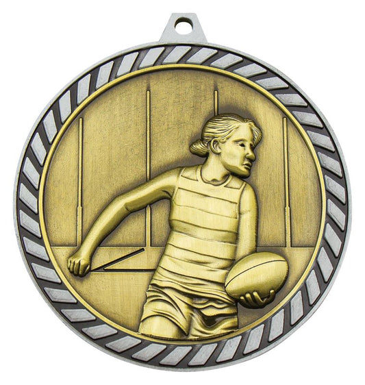 MMV687S Venture Aussie Rules Female Silver Medal 60mm