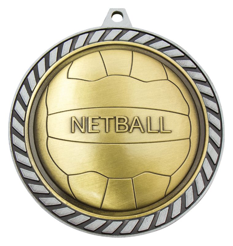 MMV691S Venture Netball Silver Medal 6cm