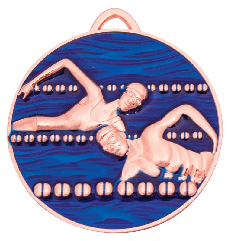 MP030B Swim Medal Painted Bronze