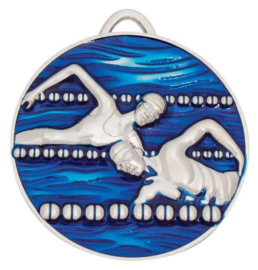 MP030S Swim Medal Painted Silver