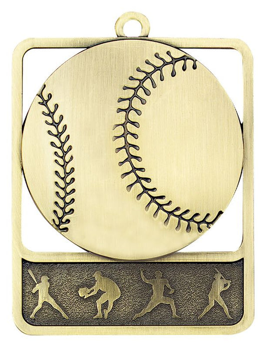 MR903G Baseball / Softball Medal Rosetta Gold