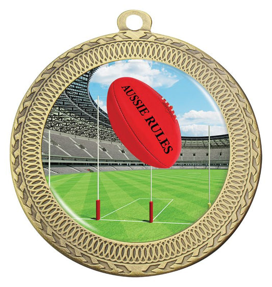 MVN882G Ovation Aussie Rules Medal Gold Medal 7cm