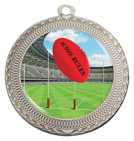 MVN882S Ovation Aussie Rules Medal Silver Medal 7cm