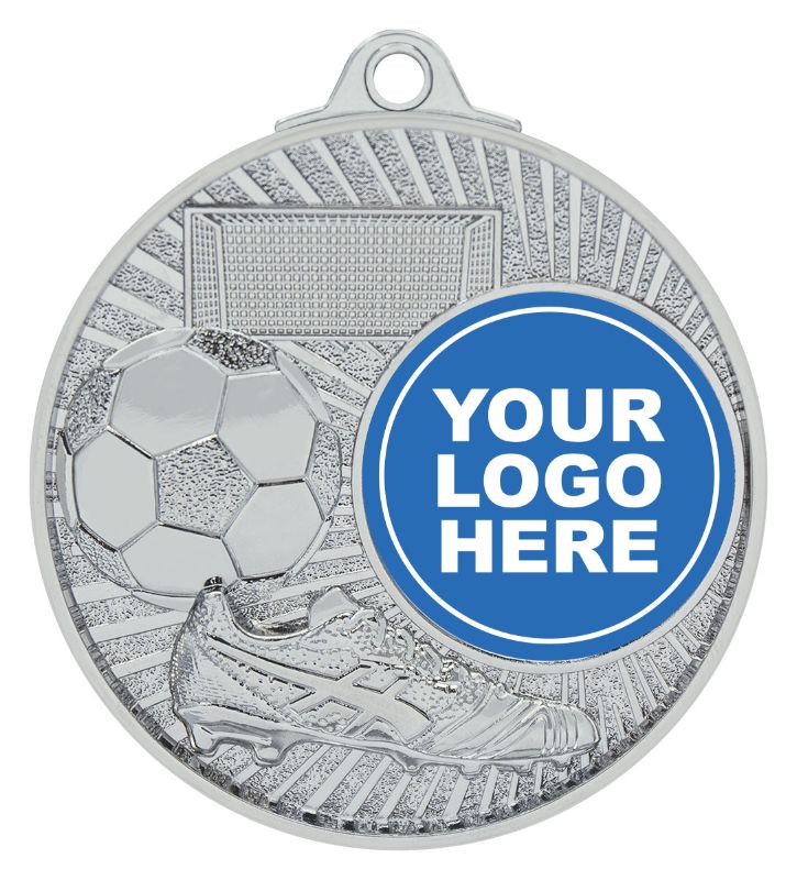 MY704S Football Blitz Medal Shiny Silver 5.2cm