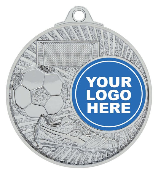 MY704S Football Blitz Medal Shiny Silver 5.2cm