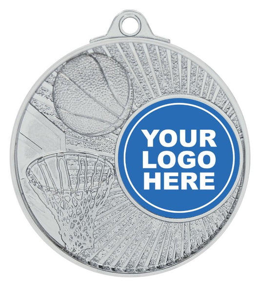 MY707S Basketball Blitz Medal Shiny Silver 5.2cm