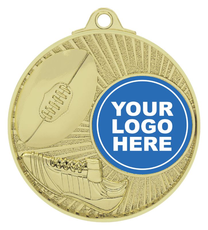 MY712G Aussie Rules Blitz Medal Shiny Gold 5.2cm