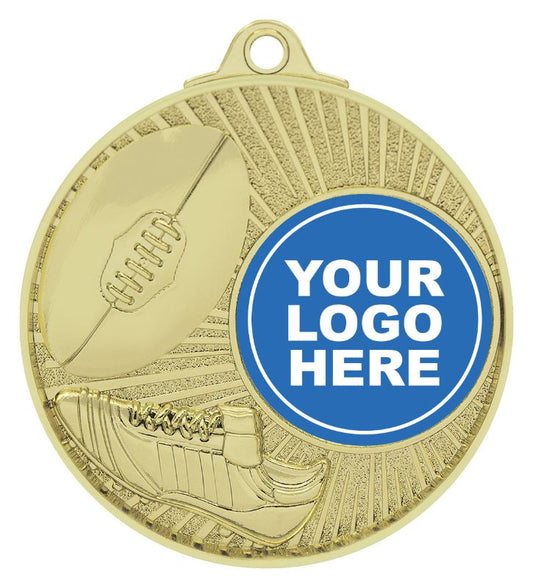 MY712G Aussie Rules Blitz Medal Shiny Gold 5.2cm