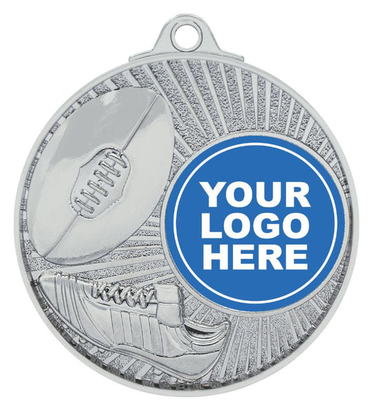 MY712S Aussie Rules Blitz Medal Shiny Silver 5.2cm