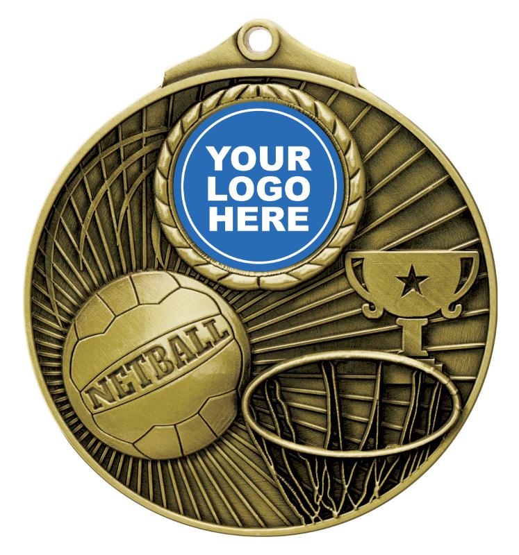 MZ137G Netball Summit Medal 7cm