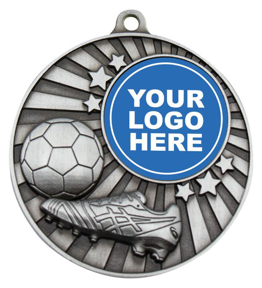 MZ604S Impact Medal Football Silver 5cm