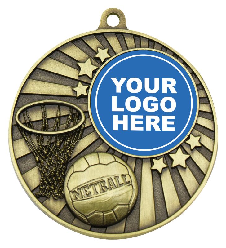 MZ611G Impact Medal Netball Gold 5cm