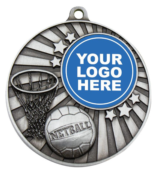 MZ611S Impact Medal Netball Silver 5cm