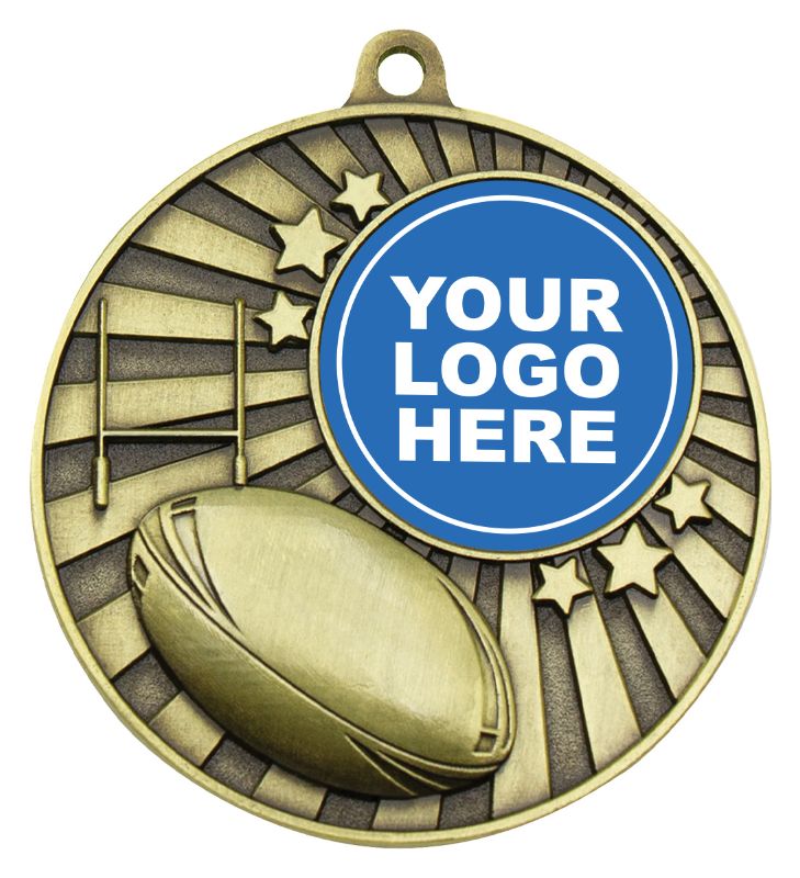 MZ613G Impact Medal Rugby League / Union Gold 5cm