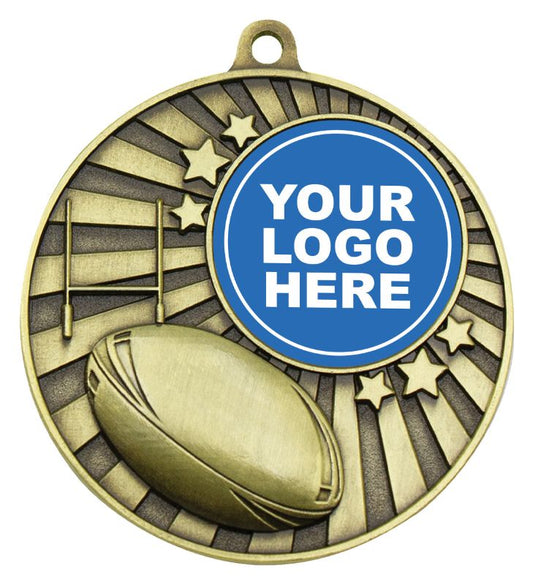MZ613G Impact Medal Rugby League / Union Gold 5cm