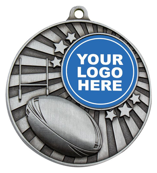 MZ613S Impact Medal Rugby League / Union Silver 5cm