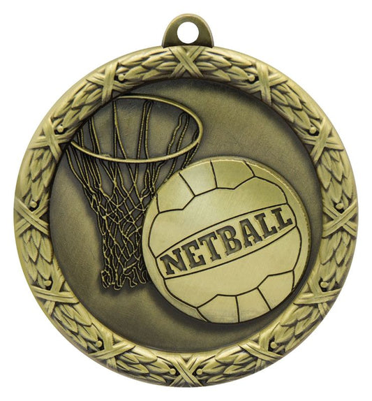 MZ811G Netball Derby Wreath Gold 6.4cm