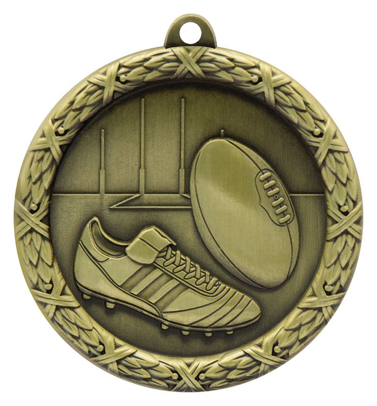 MZ812G Aussie Rules Derby Wreath Gold 6.4cm