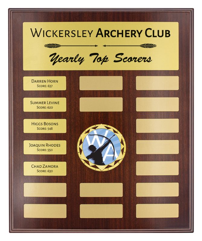 PEQ-11-03 Assembly Plaque Showcase Gold 32.5cm