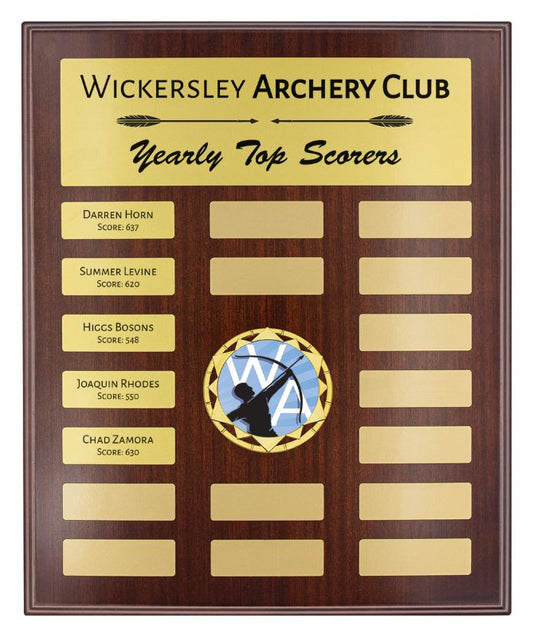 PEQ-11-03 Assembly Plaque Showcase Gold 32.5cm