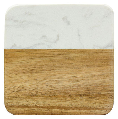QC412 Acacia & Marble Coaster