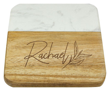 QC412 Acacia & Marble Coaster