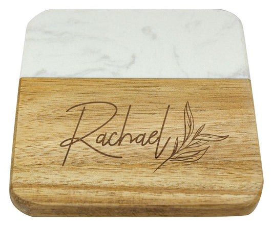 QC412 Acacia & Marble Coaster
