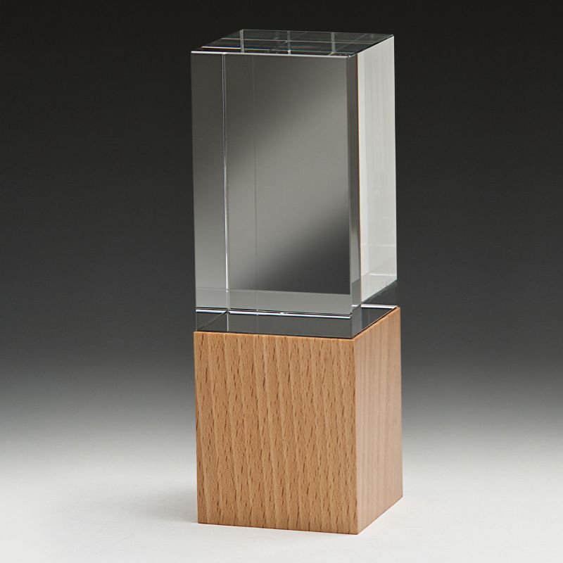 QT01A Binary Crystal & Wood 17cm
