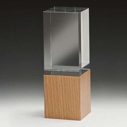 QT01A Binary Crystal & Wood 17cm