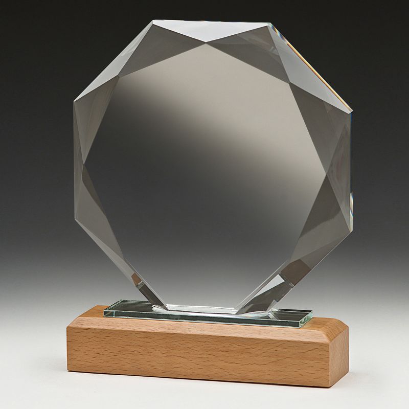 QT02 Solace Crystal & Wood 19.5cm