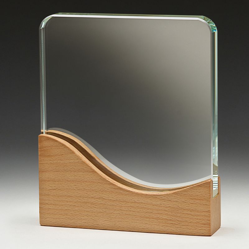 QT03 Tablet Crystal & Wood 18cm
