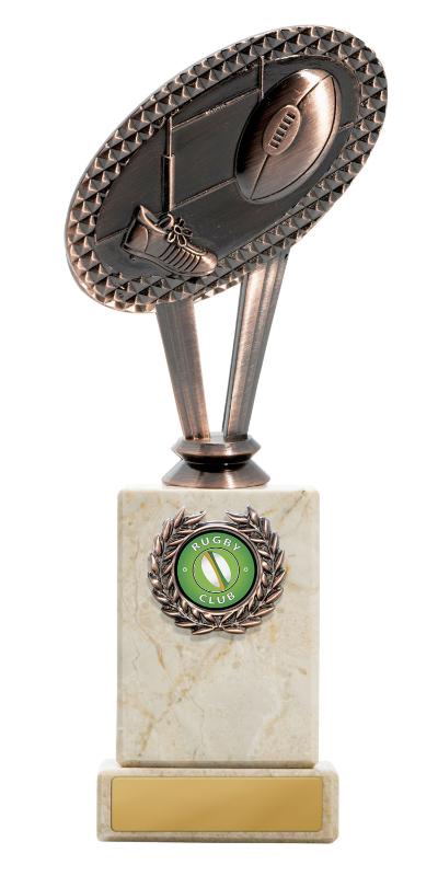 R24-2005 Metal Rugby Theme on Column 22.5cm