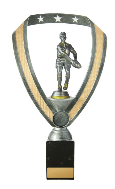 R24-2134 Male Rugby on Column 29.5cm