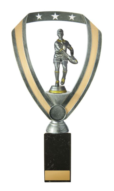 R24-2135 Male Rugby on Column 32cm