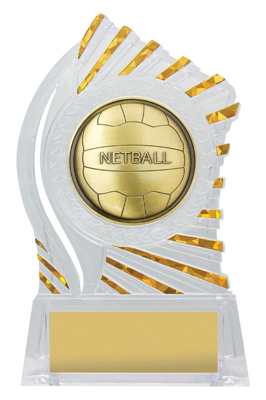 RH391 Solar Acrylic Trophy - Netball 14.5cm