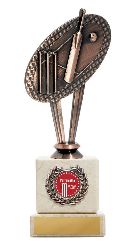S23-1402 Metal Cricket Theme on Column 20cm