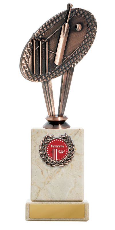 S23-1403 Metal Cricket Theme on Column 22.5cm