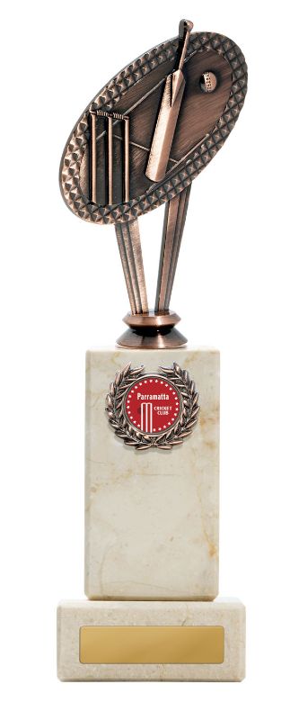 S23-1404 Metal Cricket Theme on Column 25cm