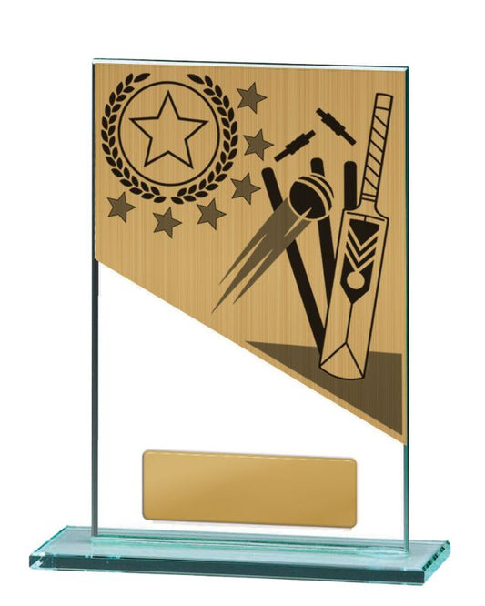 S23-1902 Cricket Theme on Glass 15cm