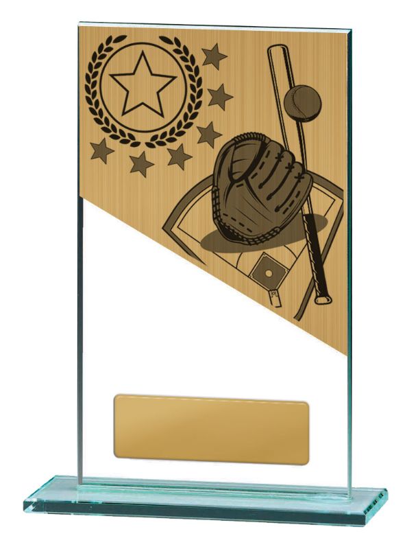 S23-2915 Baseball Theme on Glass 17cm