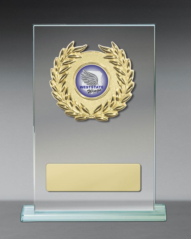S23-2918 Metal Trim on Glass 17cm