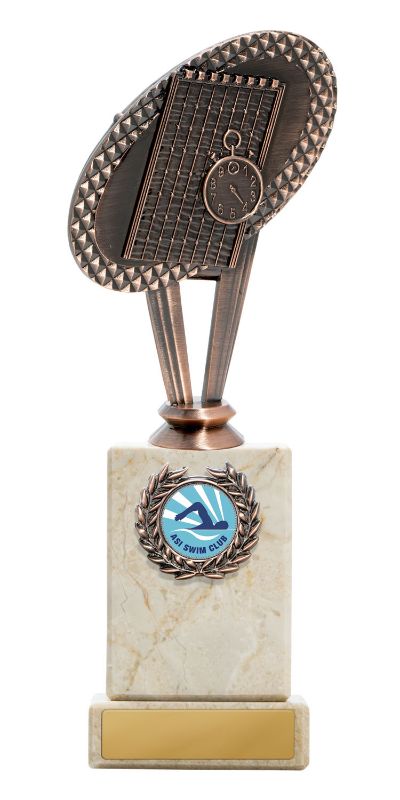 S23-3617 Metal Swimming Theme on Column 22.5cm