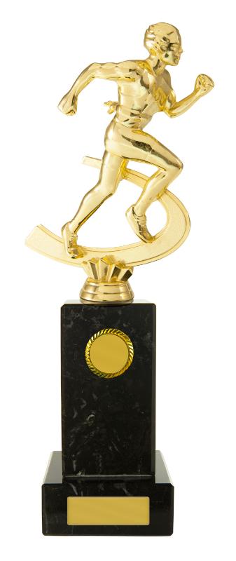 S24-10809 Athletics Male Figure on Column 28cm