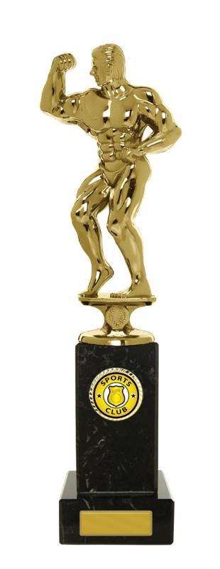 S24-11804 Bodybuilder Male Figure on Column 25cm