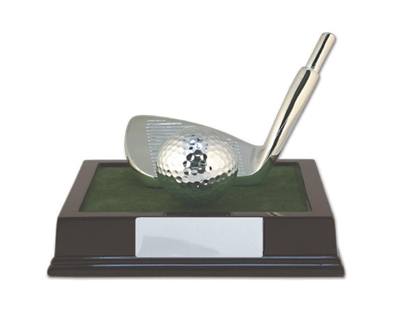 S24-13802 Golf Iron/Ball on Base 11.5cm