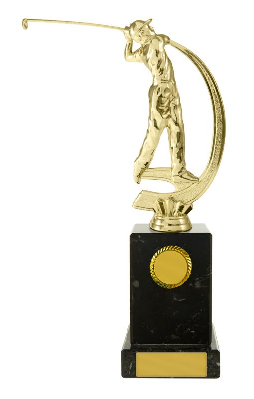 S24-13915 Golf Figure on Column 22.5cm