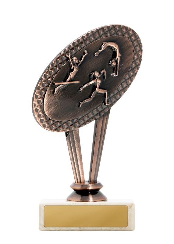 S24-14109 Metal Female Gymnastics Theme on Base 15cm