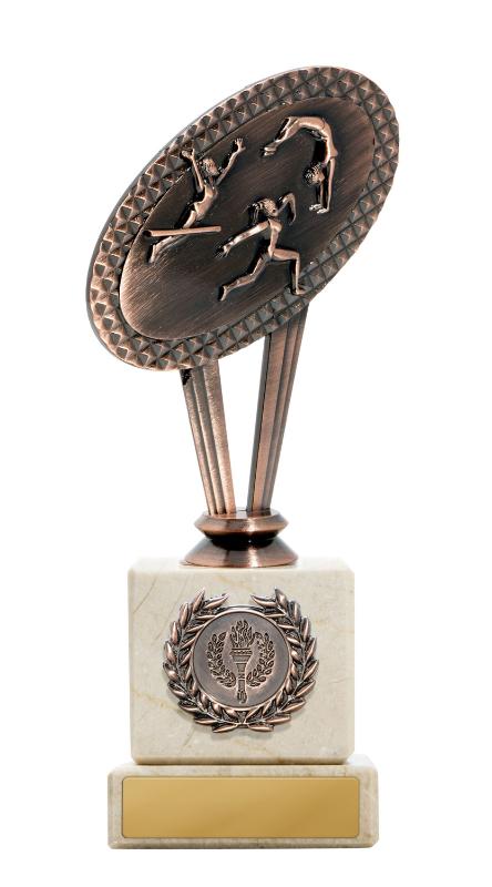 S24-14110 Metal Female Gymnastics Theme on Column 20cm