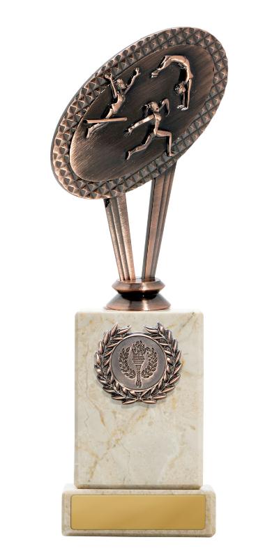 S24-14111 Metal Female Gymnastics Theme on Column 22.5cm